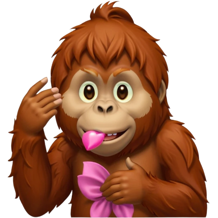orangutang blowing kiss emoji