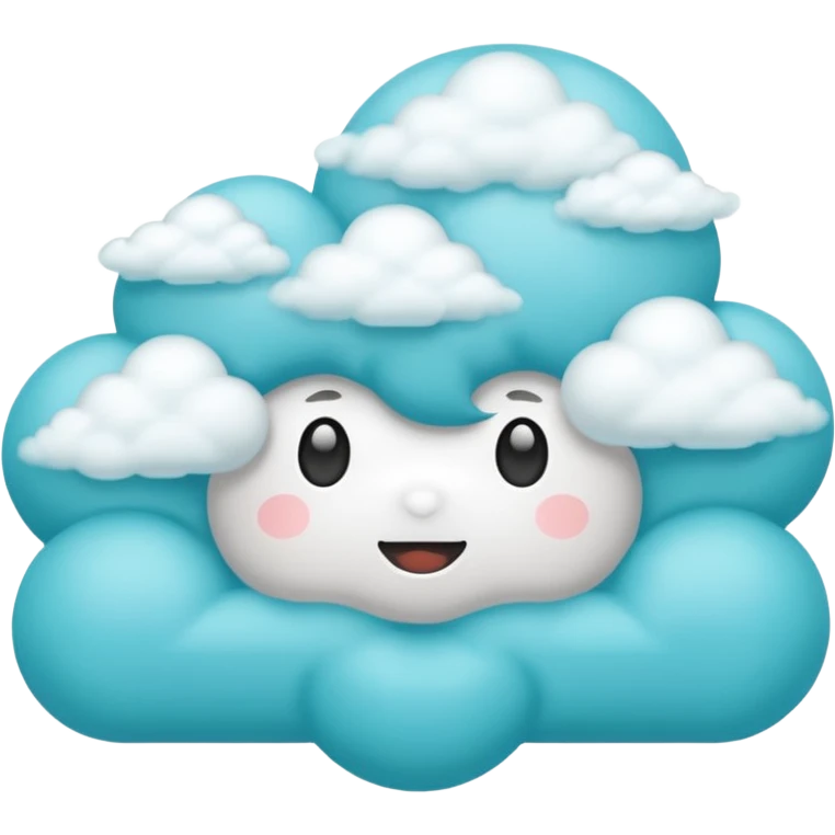 núvem japonesas ciano emoji