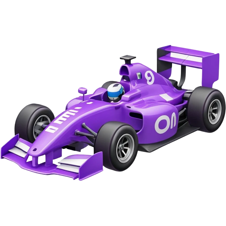 F1 race car emoji, colored in purple and white, clean and modern look, Mixpanel style emoji
