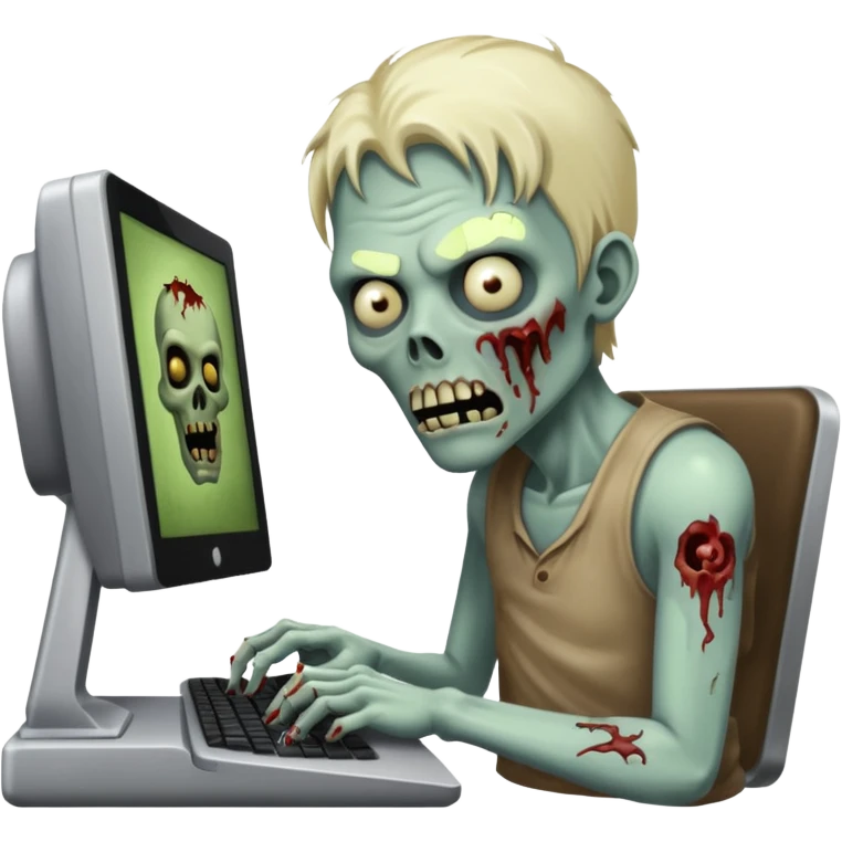 Zombie che gioca al computer  emoji
