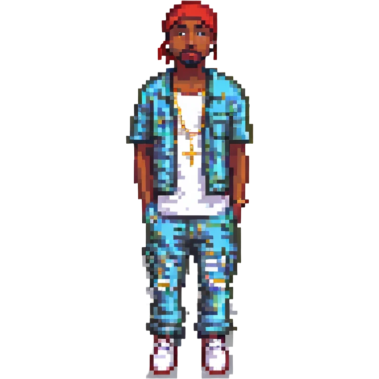 2Pac в полный рост, no background emoji