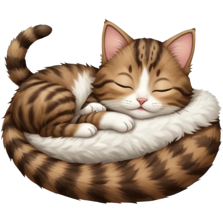 dark brown tabby and white kitten sleeping upside down on its back emoji