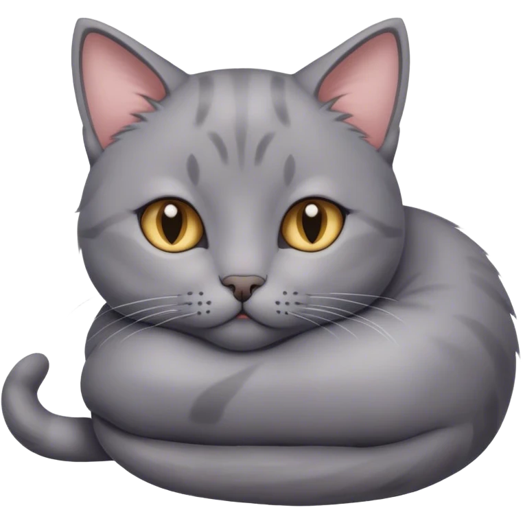 Cute gray cat snuggle emoji
