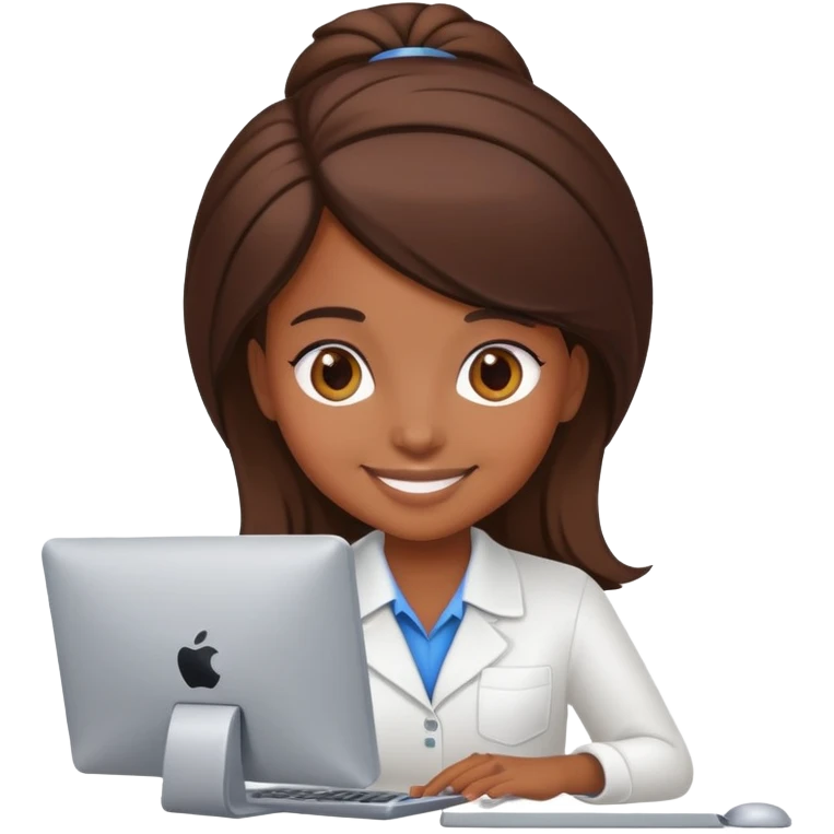 Girl programmer with computer emoji