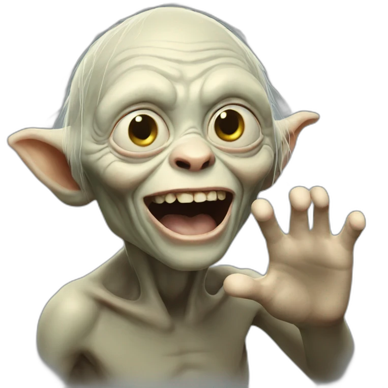 Gollum waving emoji