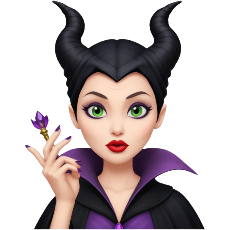 Blowing a kiss from maleficent emoji