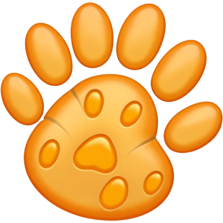 a very light pale pastel yellow-orange pawprint emoji