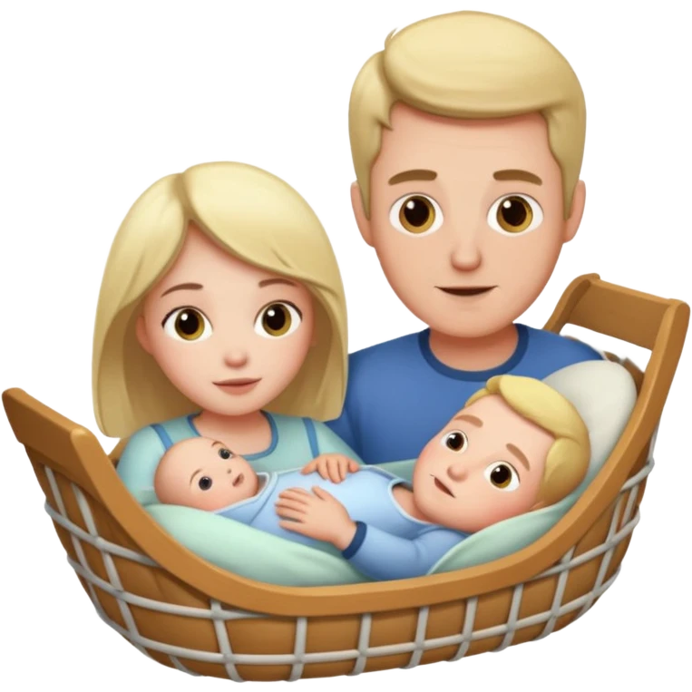 noel wood cradle with dee emoji