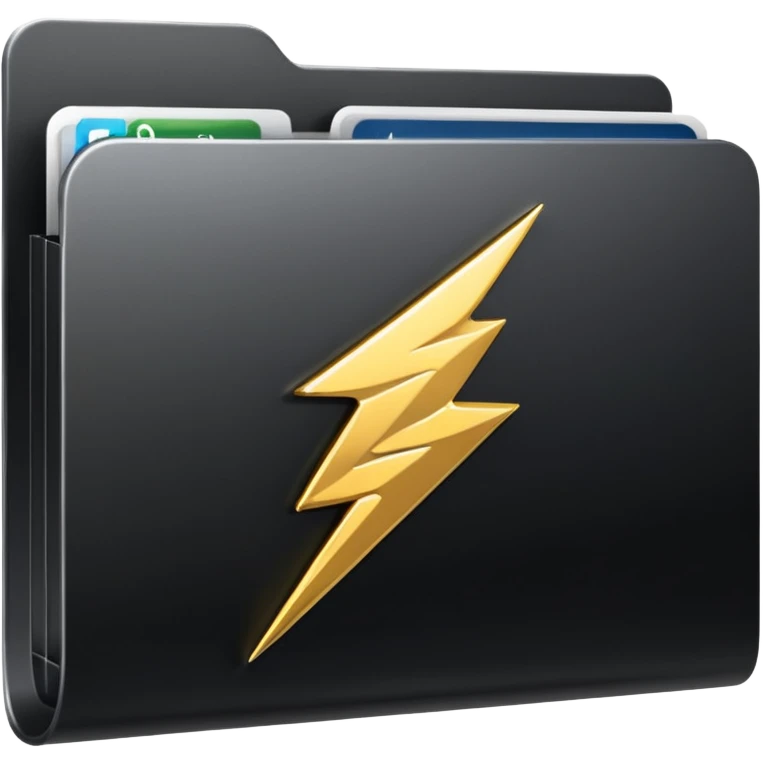 black folder flash file with a finances logo
 emoji
