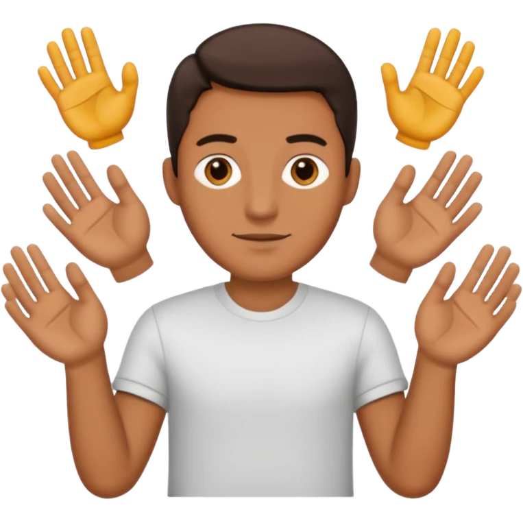 man holding 6 in left hand and 7 in right hand emoji