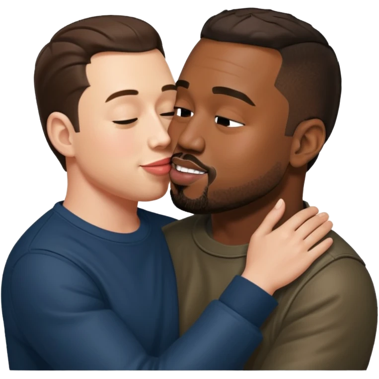 kanye west kissing elon musk  emoji