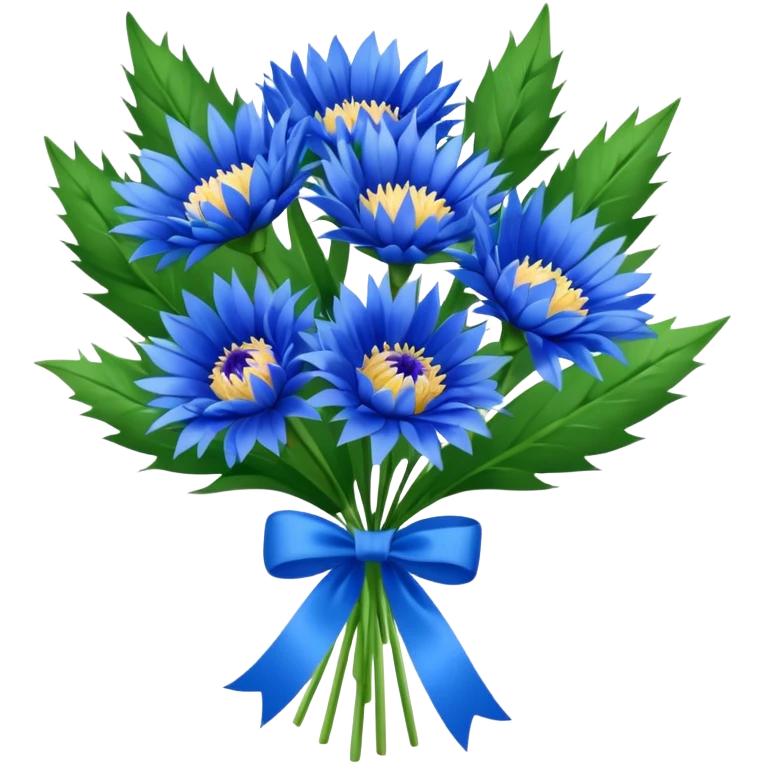12 cornflowers bouquet decorated emoji