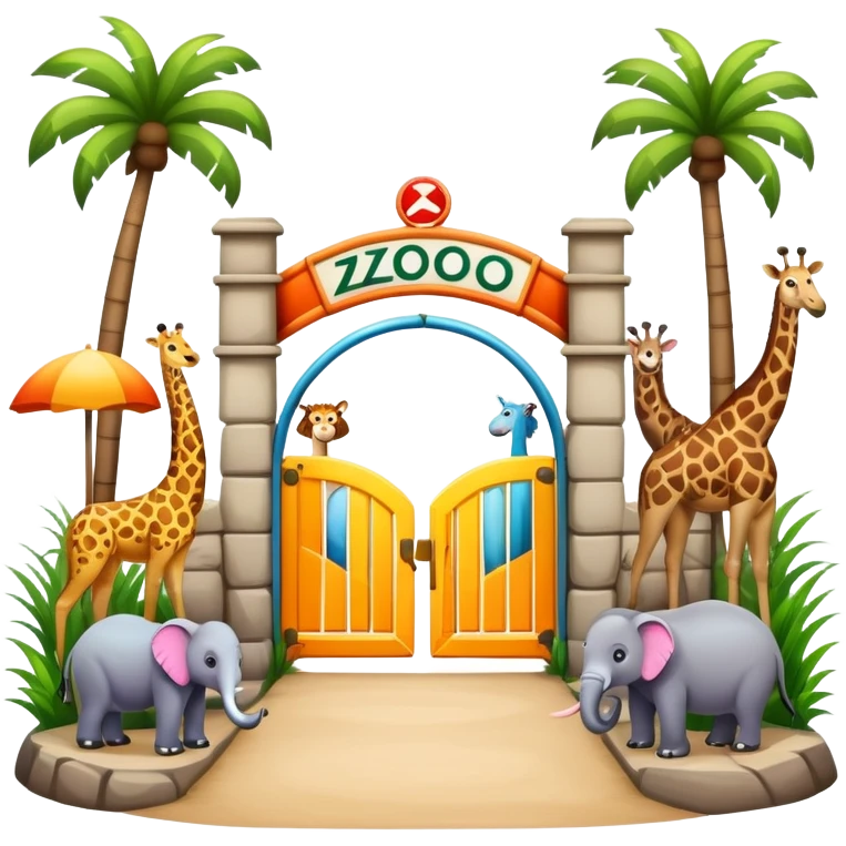 zoo entrance with animals emoji