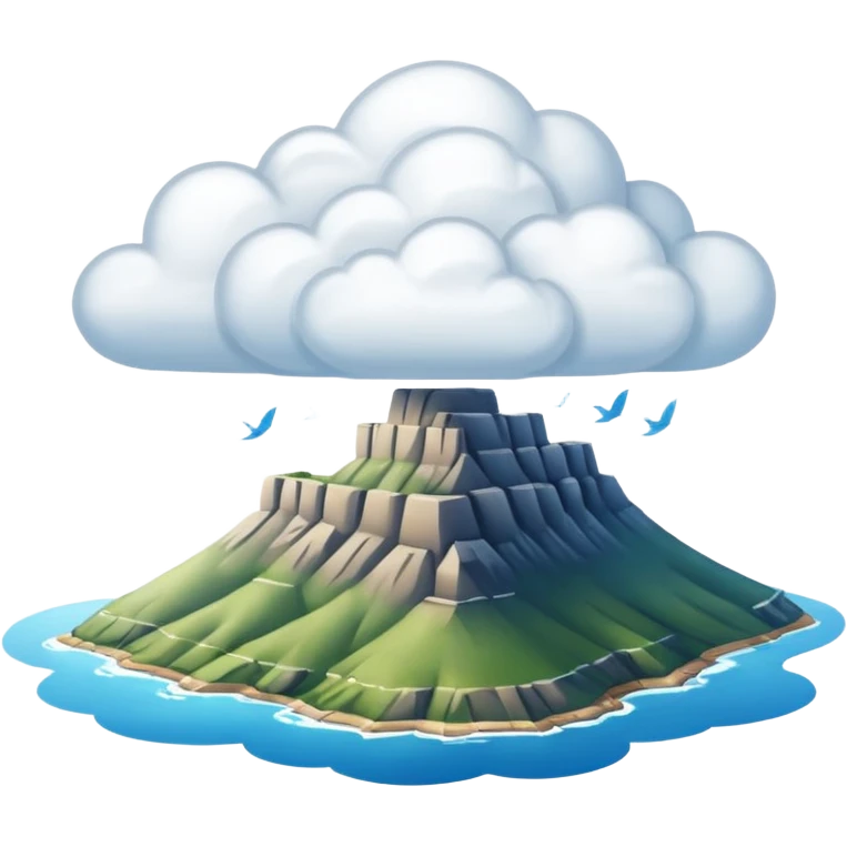 Table Mountain with clouds emoji