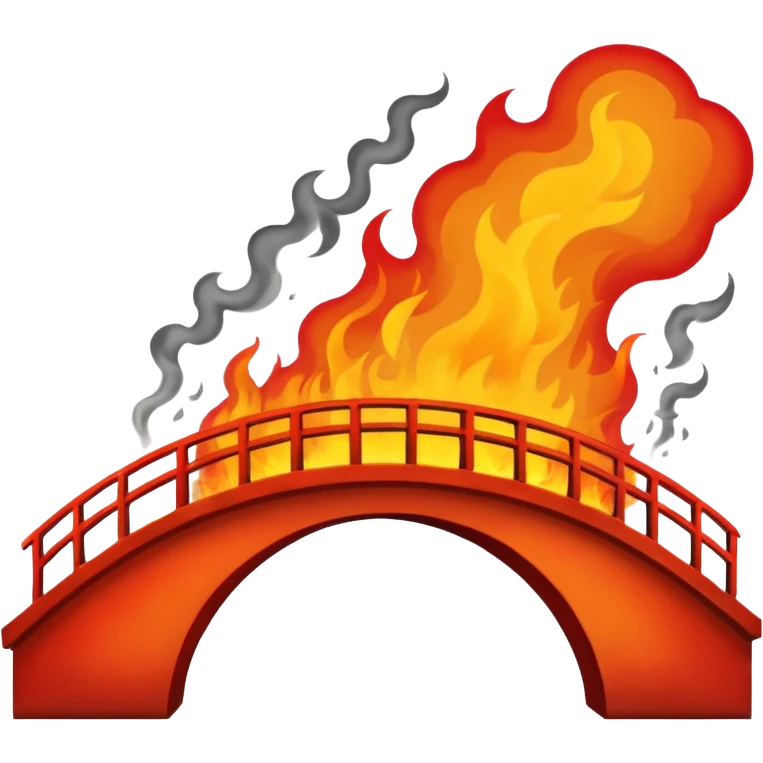 Bridge on fire emoji