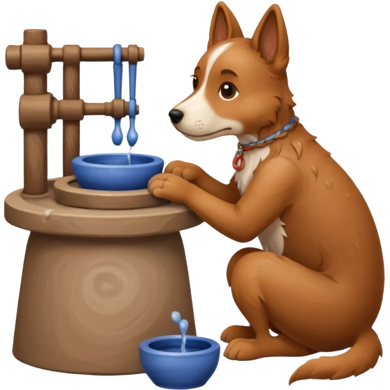 A dog behind Pottery wheel emoji