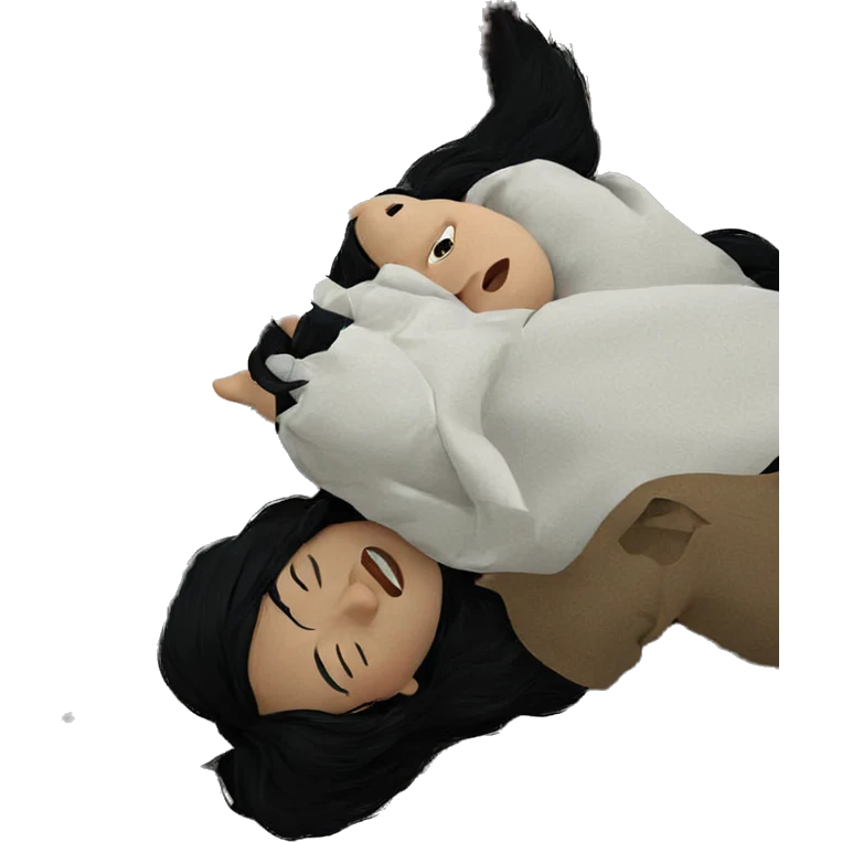 serene black-haired sleep portrait emoji