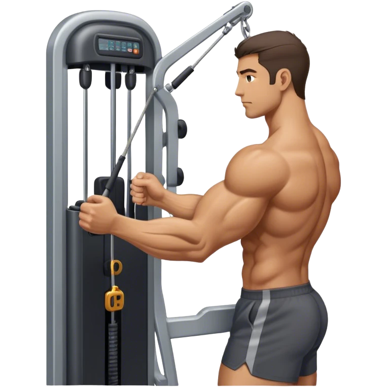 side-view man cable-machine tricep-pushdown emoji
