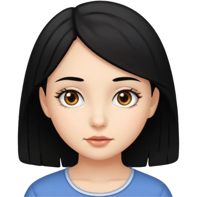 девушка с черными волосами и карими глазами emoji