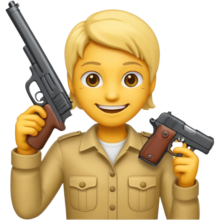 Emoji holding gun emoji