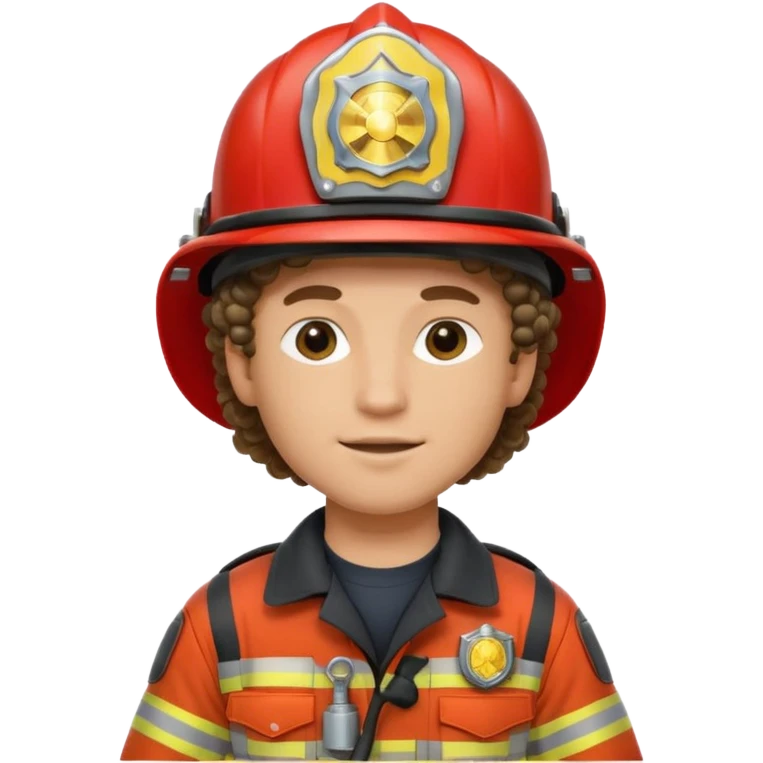 fireman with curly hair  emoji