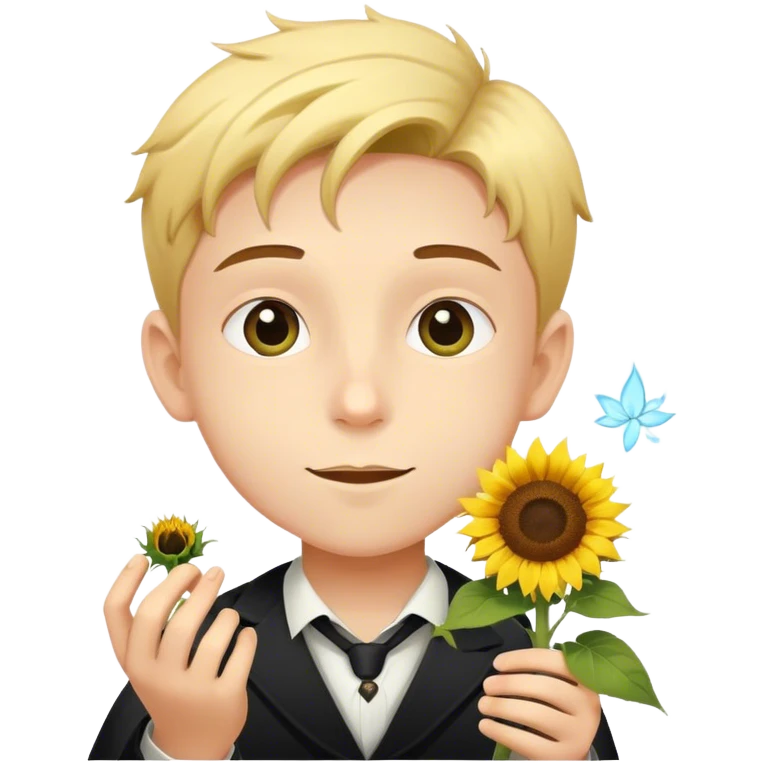 Boy sunflower doing magic tricks emoji