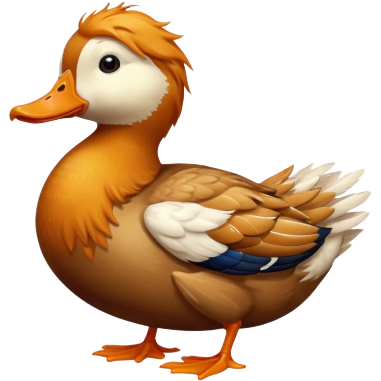Duck with ginger hair emoji