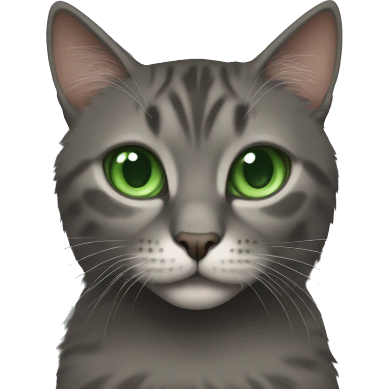 Mancoon cat with green eyes emoji