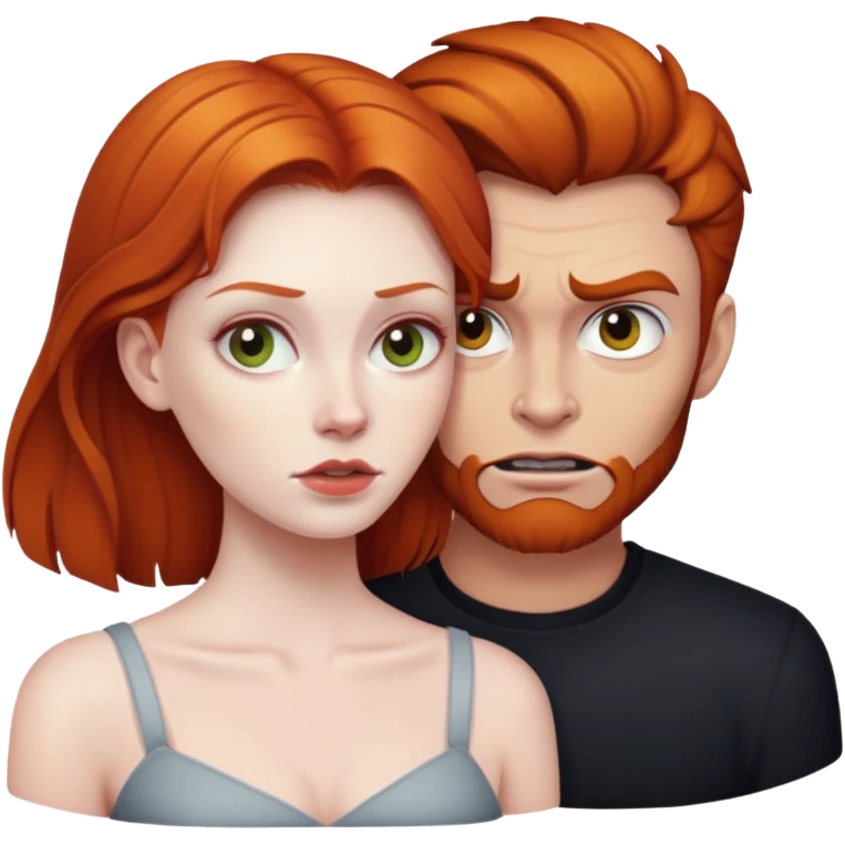 Ginger haired woman with evil boyfriend  emoji