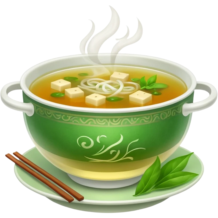 Broth, green tea. emoji
