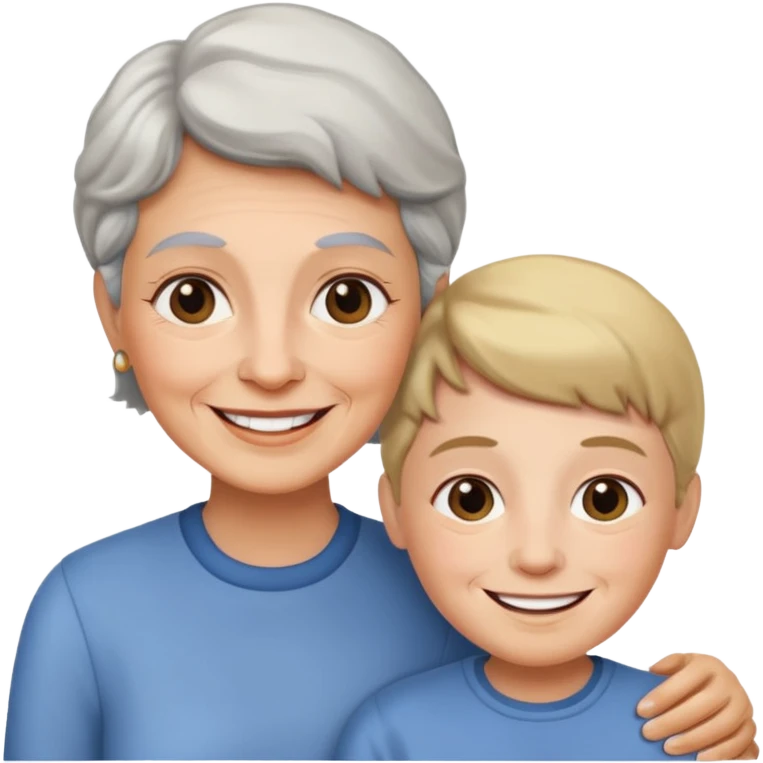 lo mismo que estas haciendo solo coloca alado de la abuela un hombre joven  emoji