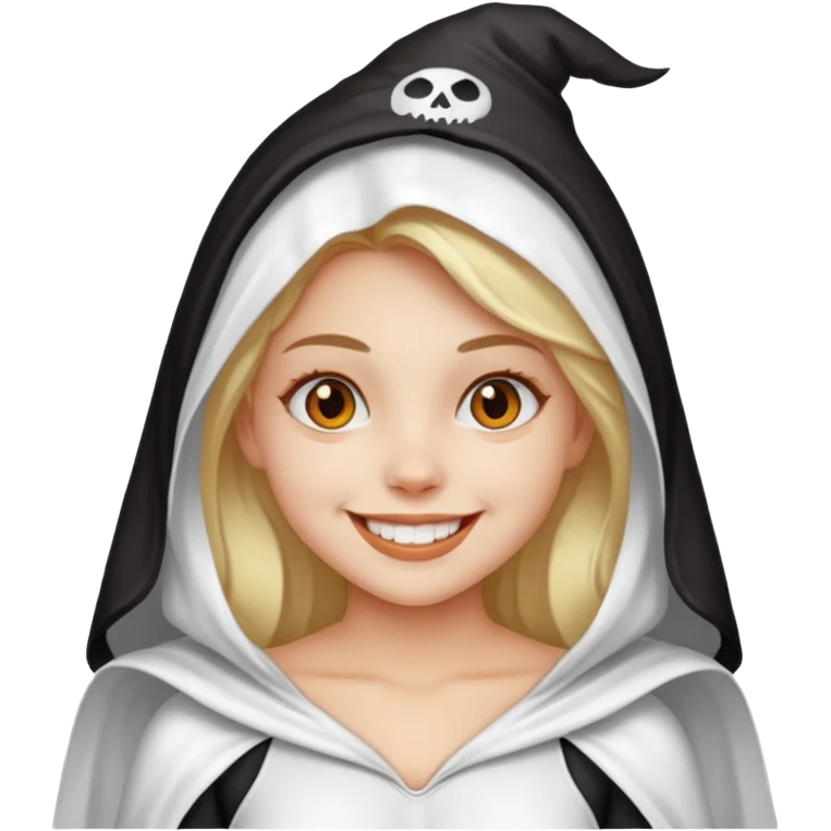 girl with Halloween white costumes emoji