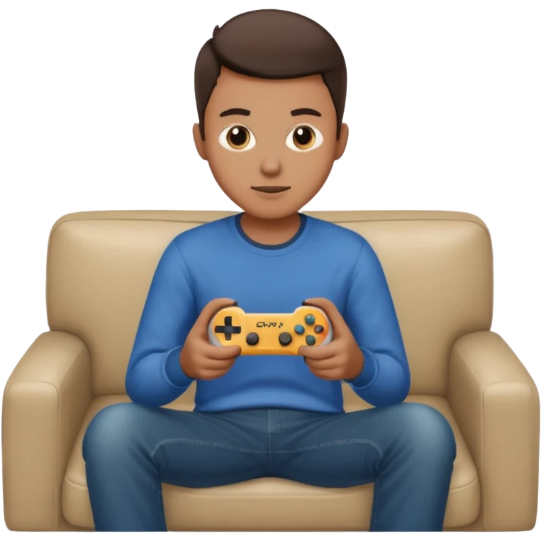A person sitting on a couch playing video games  emoji