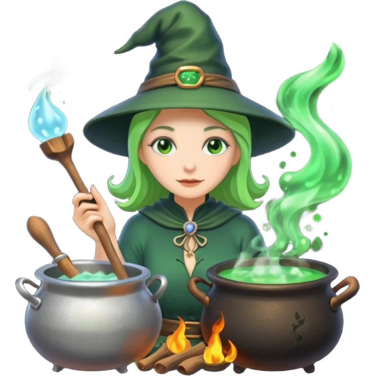green witch cooking potion emoji