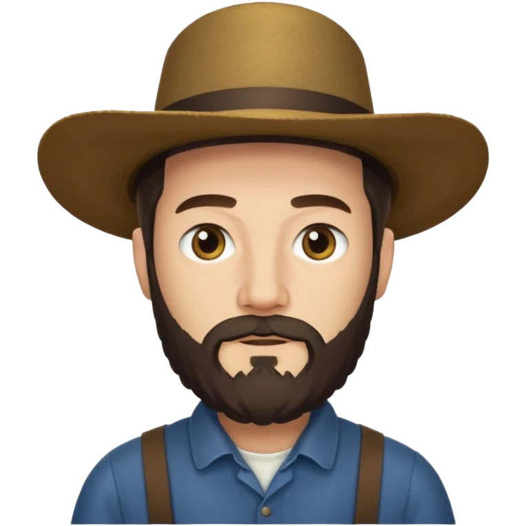 Amish man with beard no mustache emoji