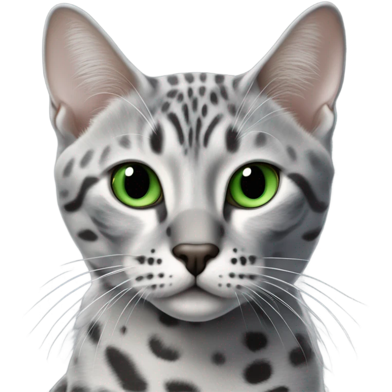 Cool grey Egyptian Mau emoji