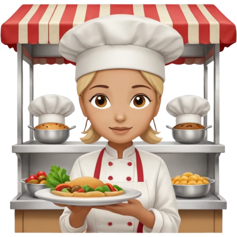 woman food stall emoji