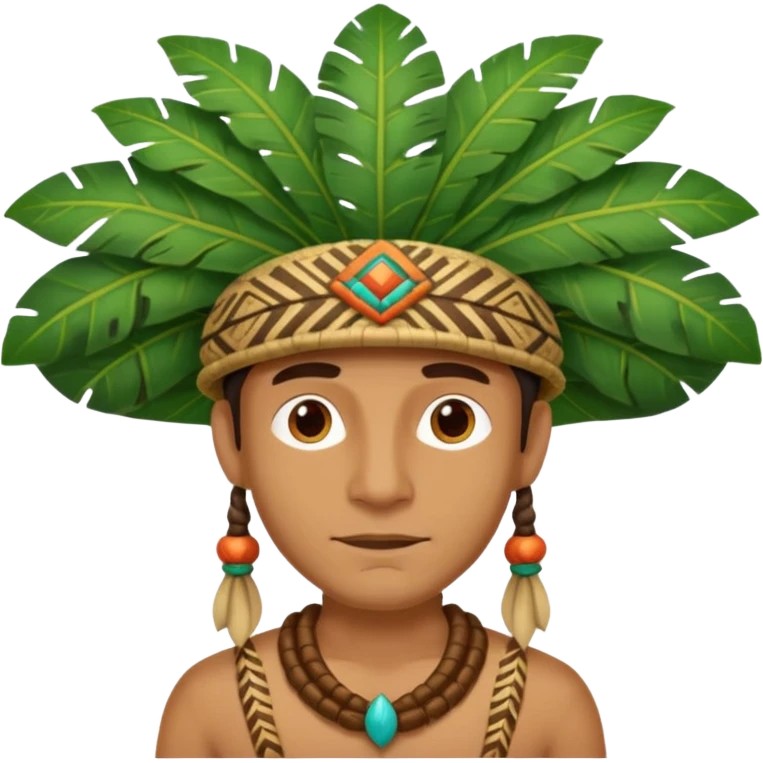 an surveyor man wearing a large leaf tribal hat emoji