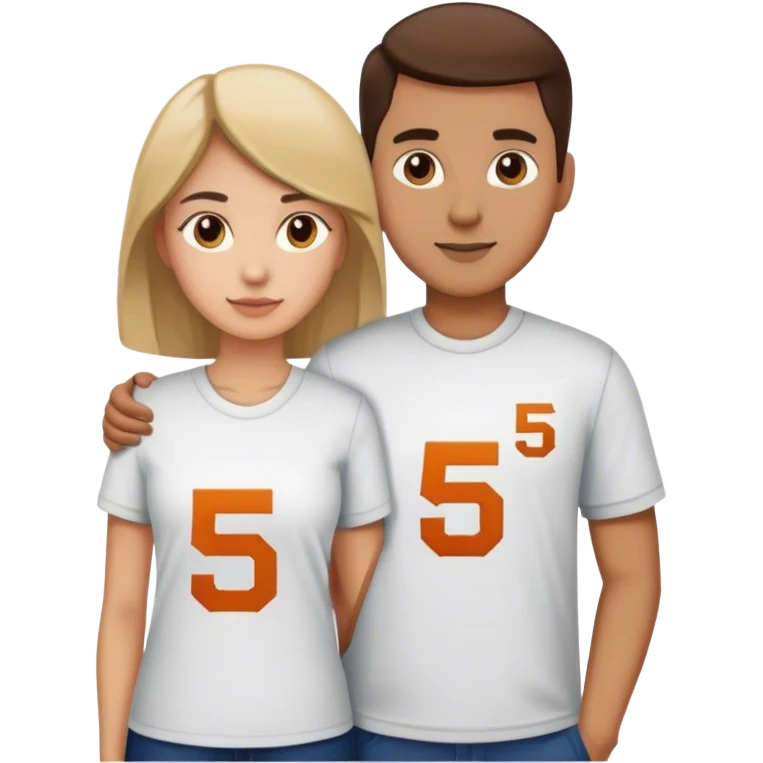 Keep this couple and add 56 to their shirts. Go back to the last couple  emoji