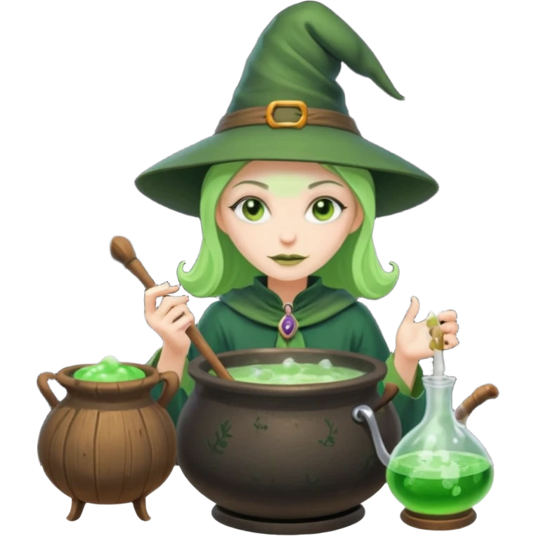 green witch cooking potion emoji