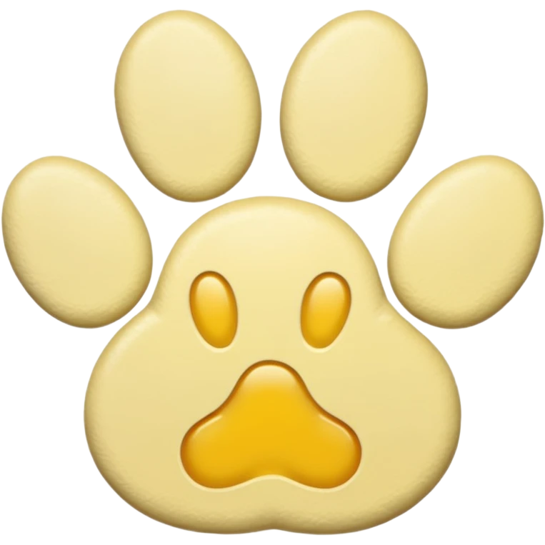 a pale pastel yellow pawprint emoji