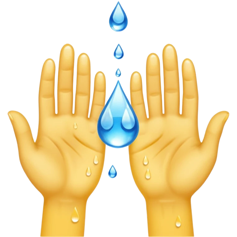 зроби руки жовтого кольору, а каплі води голубого emoji
