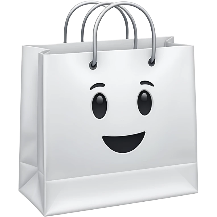 white shopping bag without face!  emoji