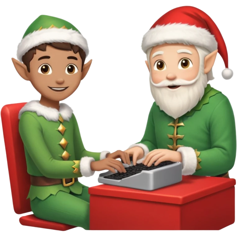 christmas chats - typing - online chats - with santa and a elf emoji