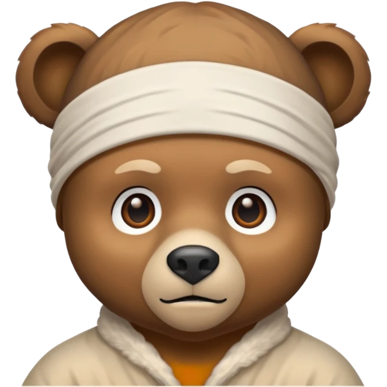Сделай лицо медведя в белой дюраге emoji