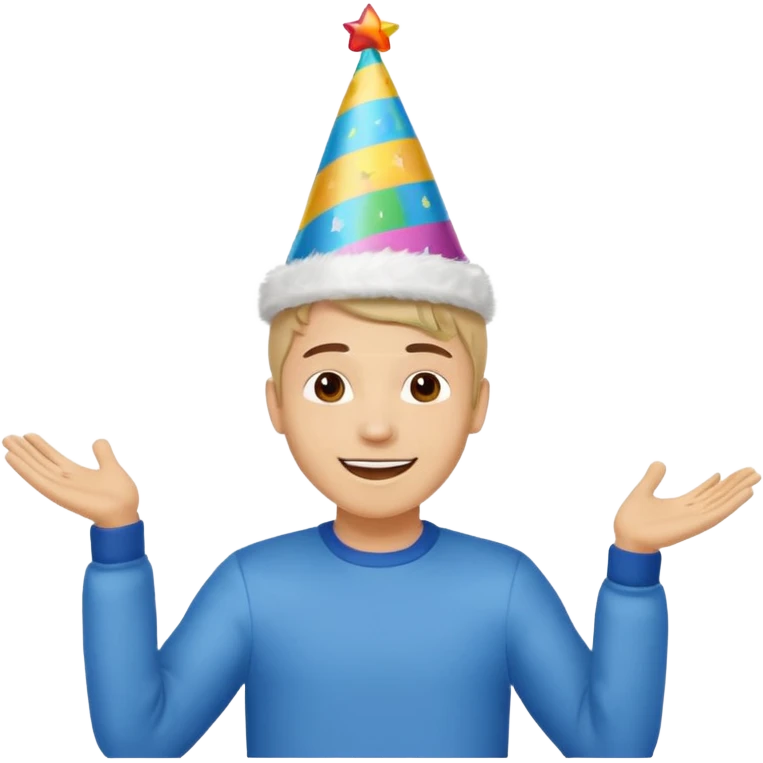 Young man doing celebration pose emoji