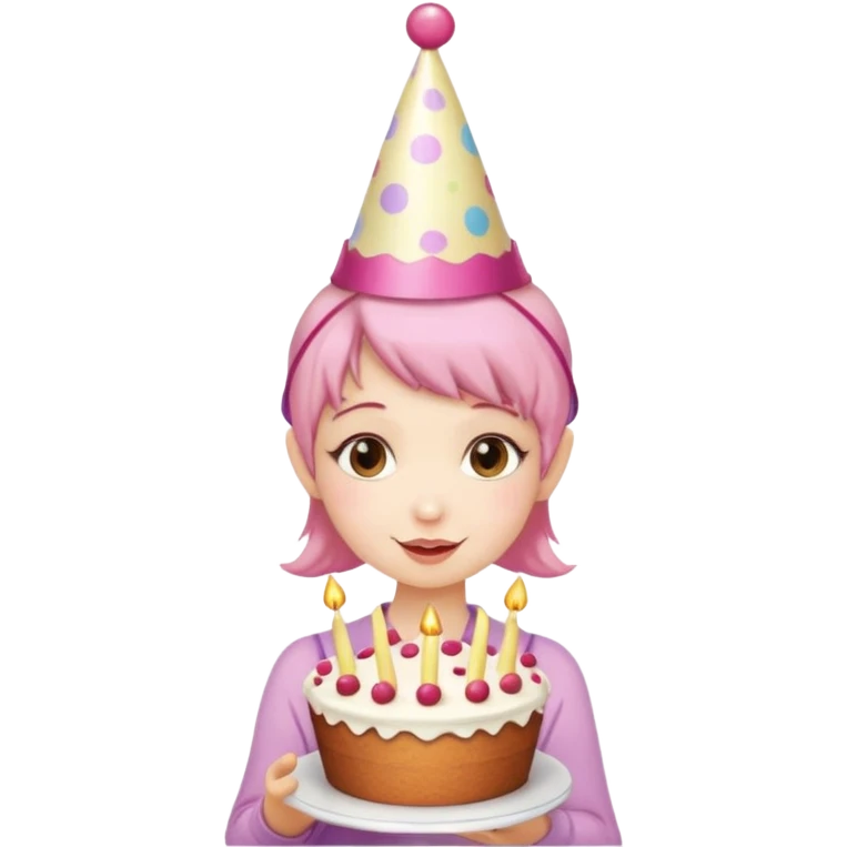 Pixie with cake emoji