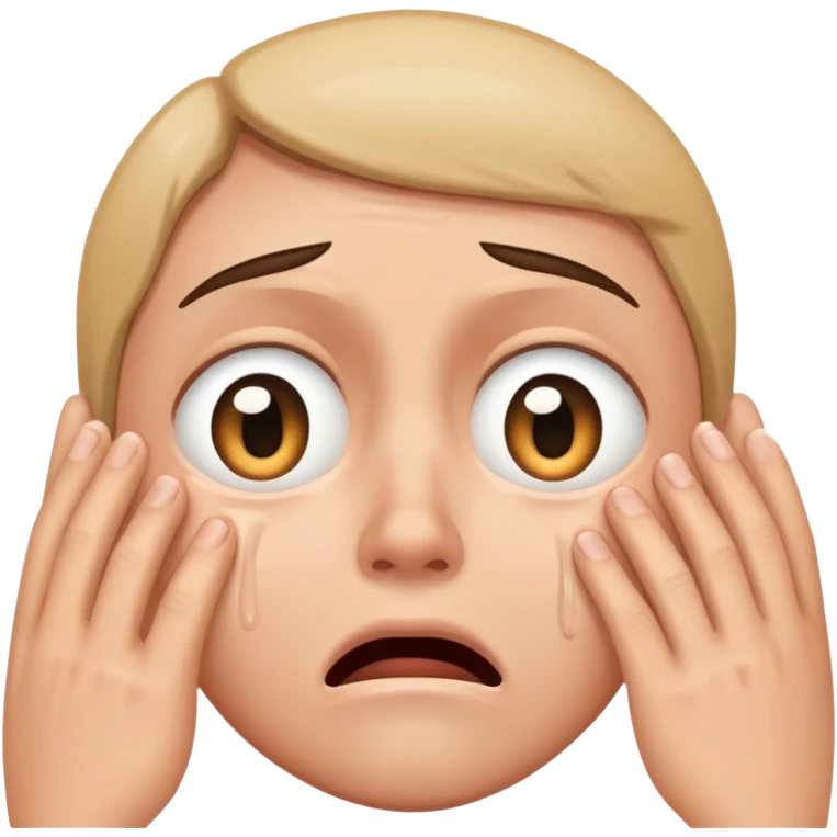 scared with eyes open while crying  emoji
