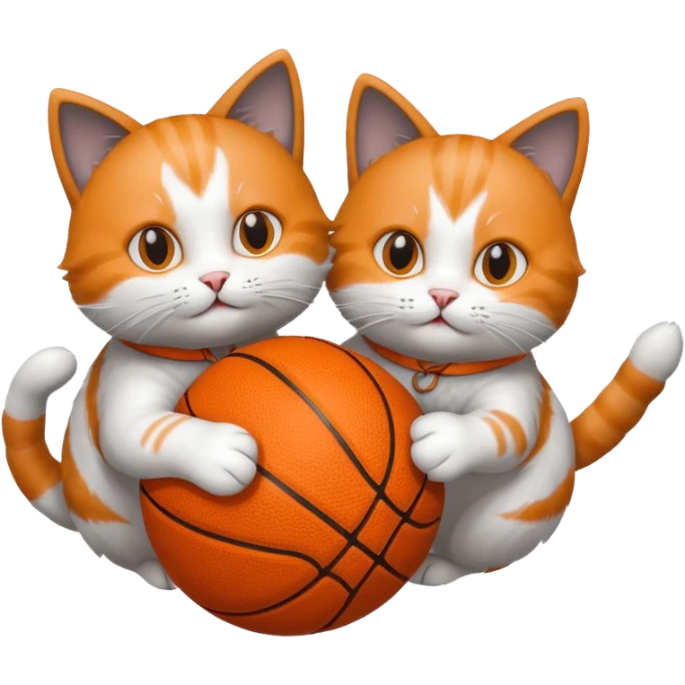 2 cats spinning basketballs emoji