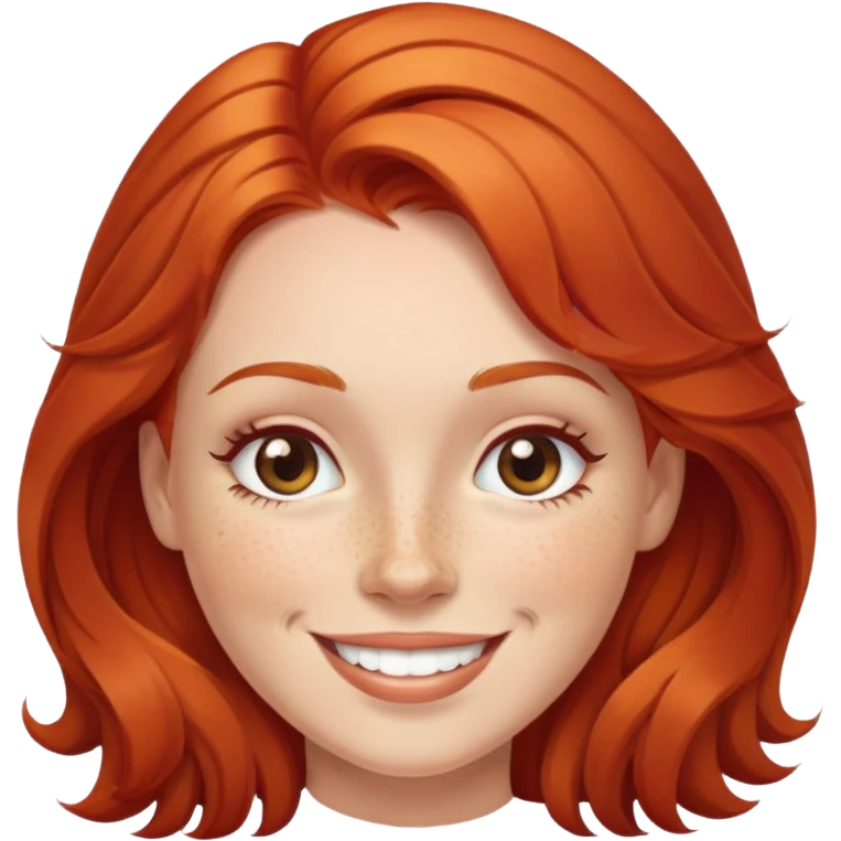 Red headed smiling lady emoji